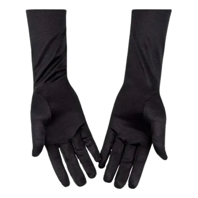 Guantes Largos Accesorio Cosplay Disfraz Halloween 34cm Negro