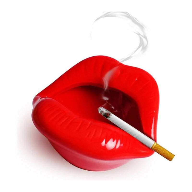 Cenicero Decorativo Diseño Boca Labios Rojo Boca/ Labios