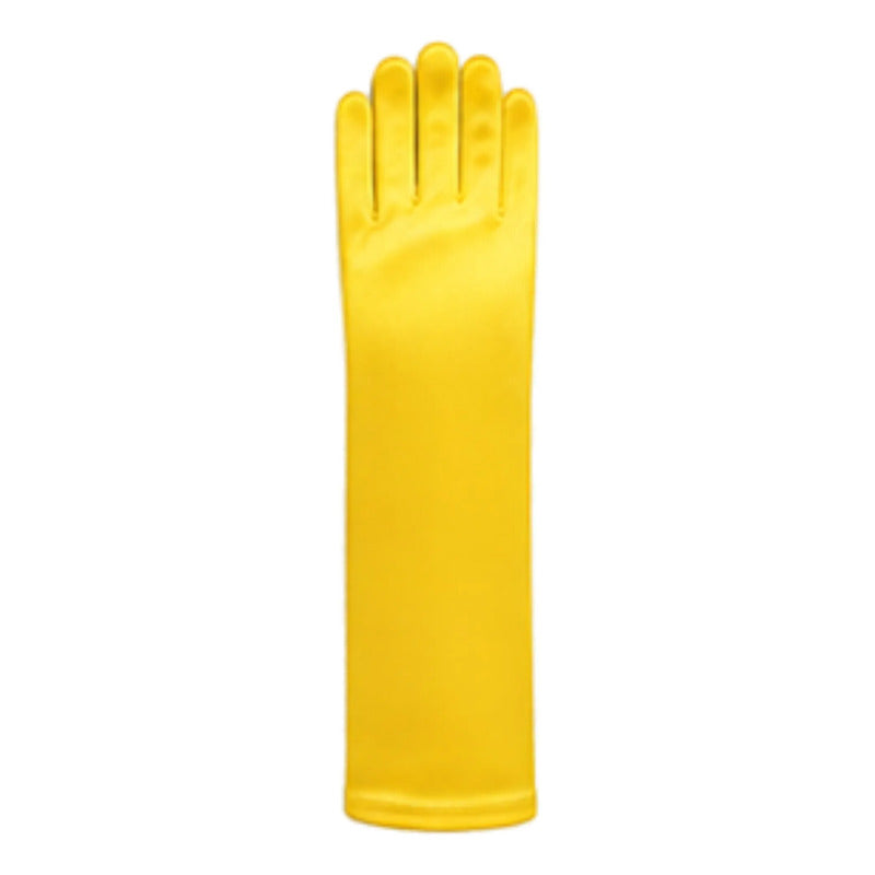 Guantes Princesa Lazo 30cm Niñas Para Cosplay Amarillo