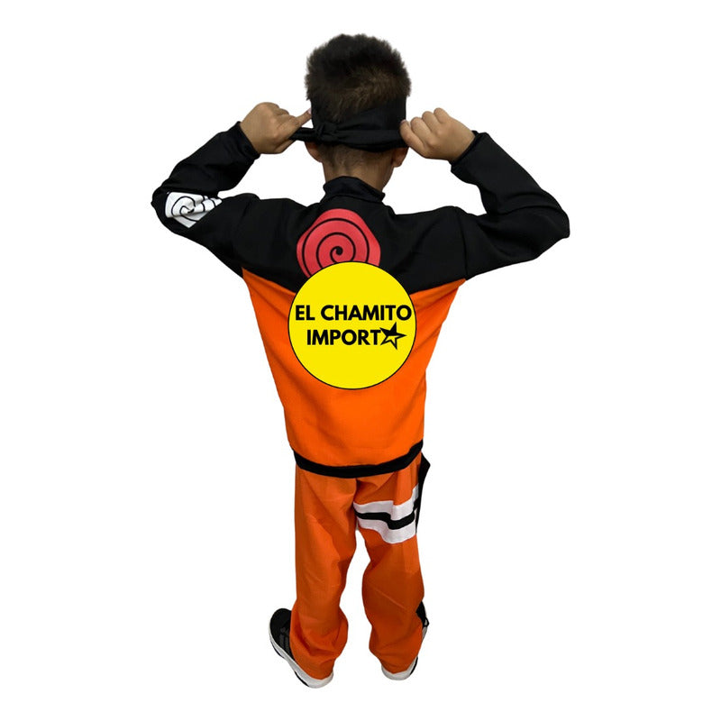 Disfraz Traje Naranjo Naruto Kunai+shuriken Accesorios