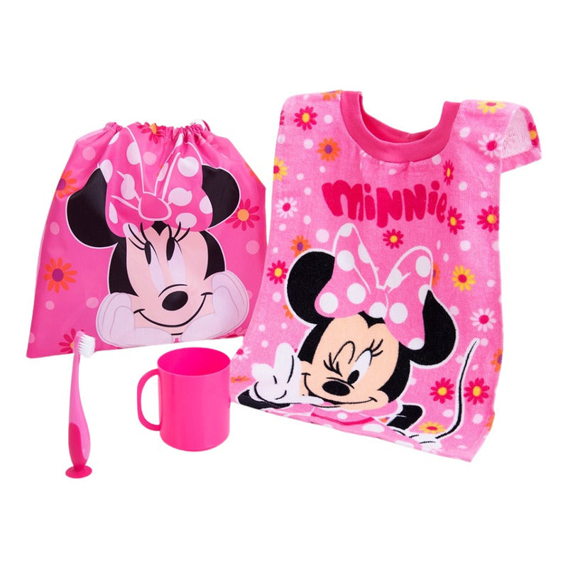 Kit 4 Pzas Párvulo Toalla Vaso Cepillo Y Bolsa Para Niños