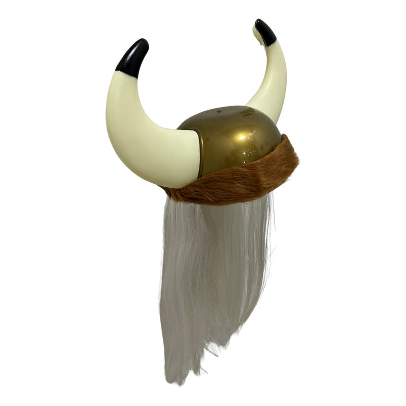 Gorro Sombrero Vikingo Con Peluca Accesorio Cosplay Dorado-cafe Standar Lisa