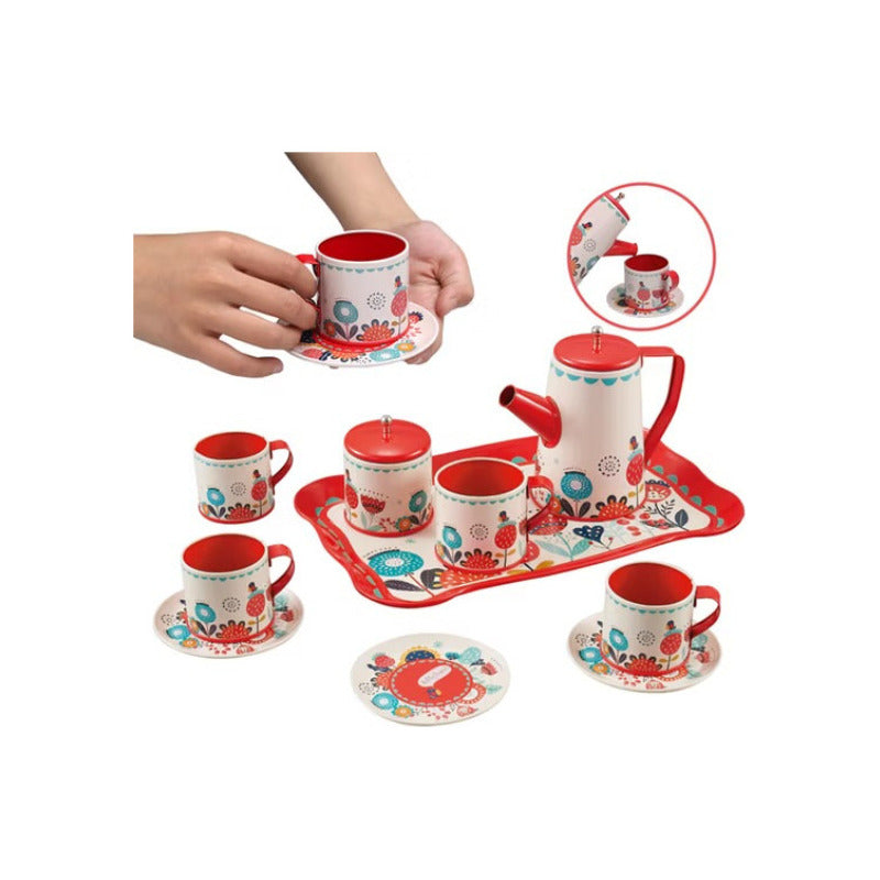 Set Juego Tazas De Té / Cafe Con Tetera Juguete Didáctico