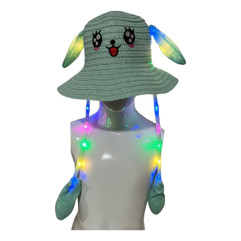 Sombrero Levanta Orejas Verano Con Luz Niñas