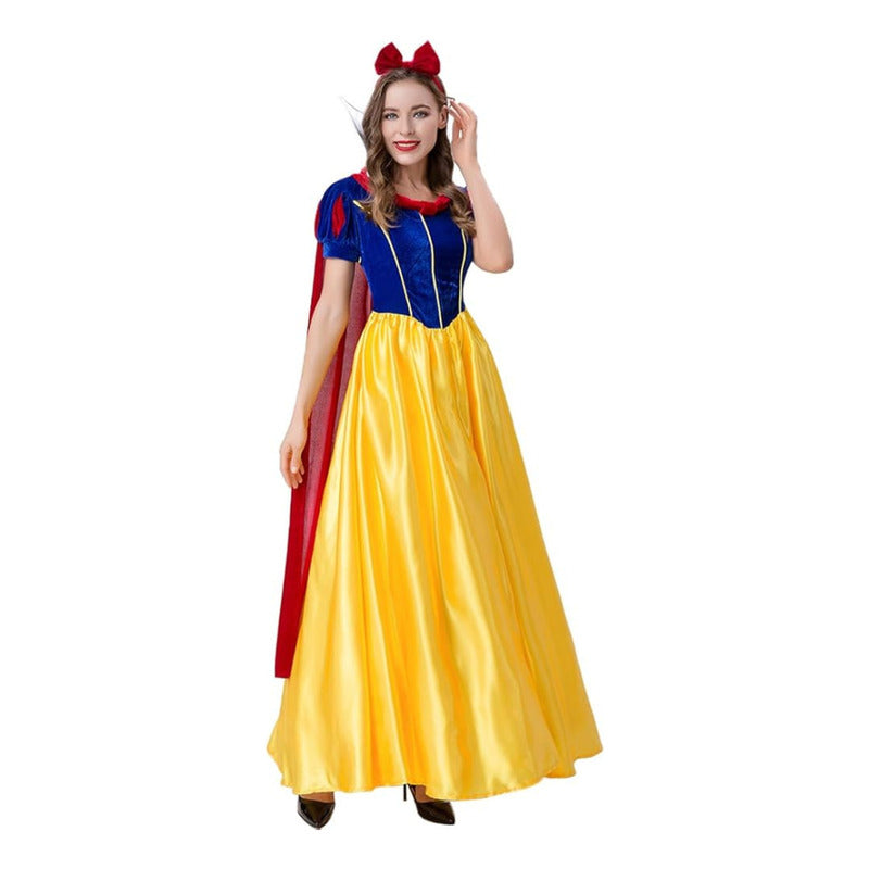 Disfraz Princesa Blancanieves Mujer Cosplay Azul-amarillo L