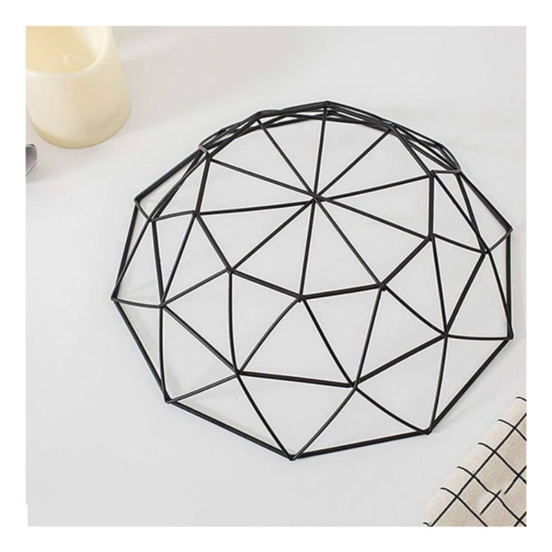 Cesta De Frutas Verduras Centro De Mesa Cocina Reja Amplia Negro