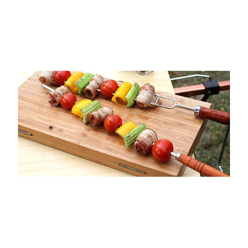 Set 5 Brochetas En Forma De U Para Asado Pinchos Anticucho Gris Liso