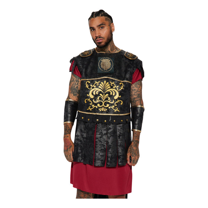 Disfraz Guerrero Romano Adulto Cosplay Negro-rojo M
