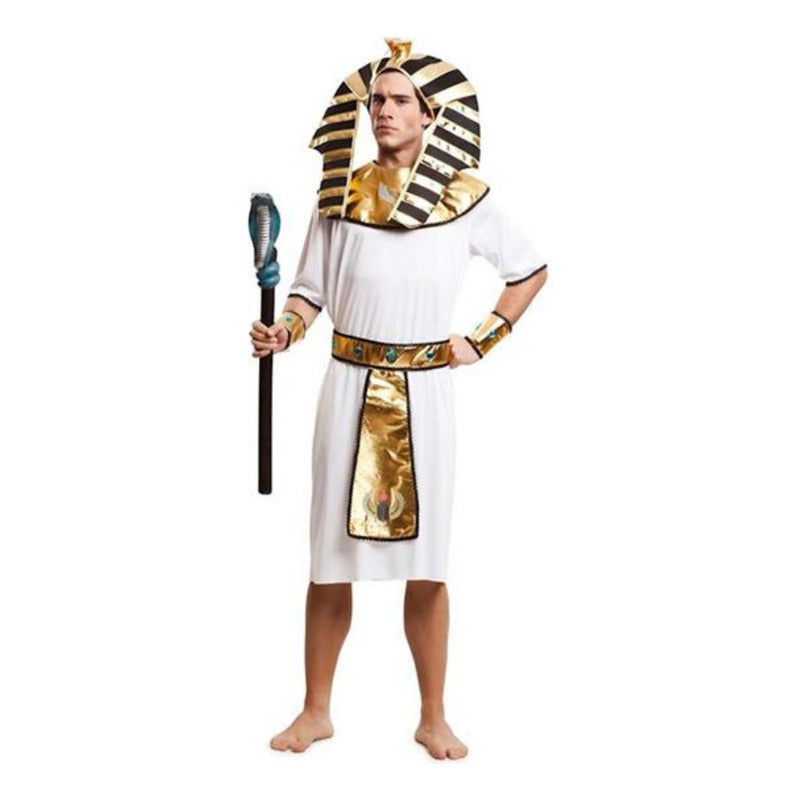Disfraz De Faraon Egipcio Hombre Cosplay Blanco S