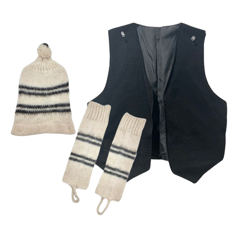 Traje Chilote Adulto Chaleco Gorro Y Polainas S/m/l