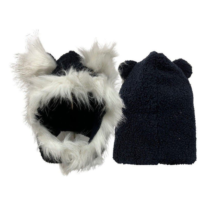 Gorro De Invierno Proteccion Frio Oso Peludito Niños