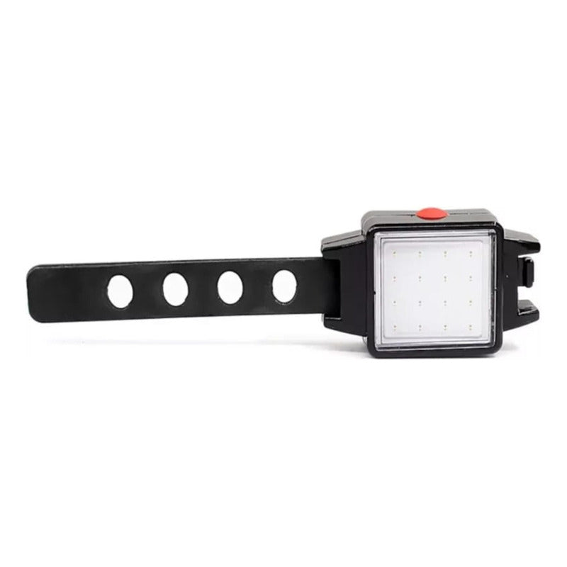 Luz Led Bicicleta Usb Trasera Cuadrada Negro