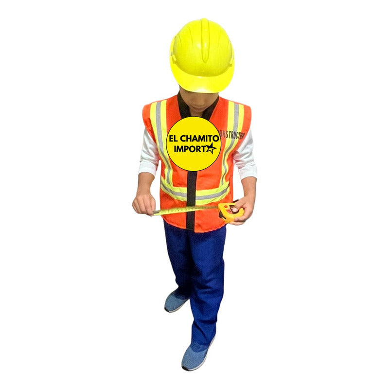 Disfraz De Constructor Para Niños Con Casco Y Juguetes