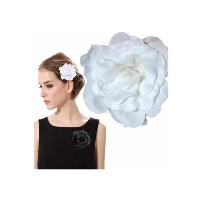 Set X2 Pinches De Flor Rosa Para Peinado Cabello Baile Huasa