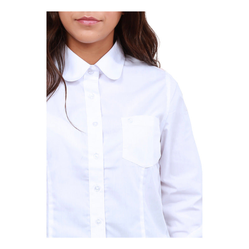 Blusa Blanca Escolar Trajes Tipicos Juvenil-mujer