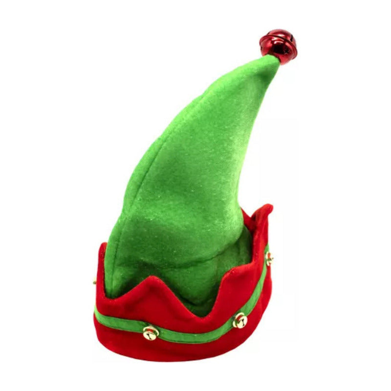 Gorro Elfo Con Orejas-cascabel Navideño