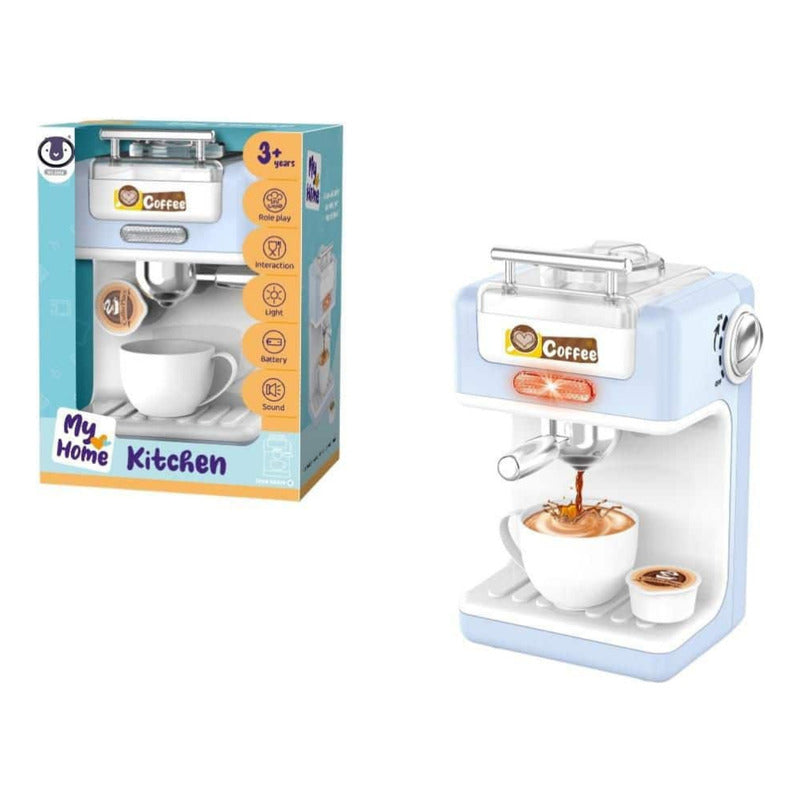 Maquina De Cafe Expreso Cafetera De Juguete Niños Celeste