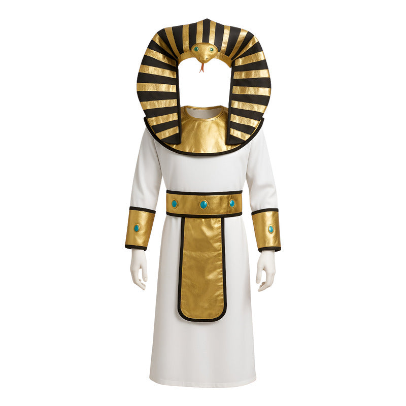 Disfraz De Faraon Niños Cosplay Blanco 5-6