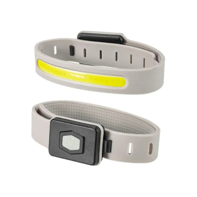 Brazalete De Luz Led Seguridad Luz Blanca - Roja 3 Modos Gris