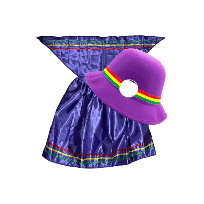 Traje Nortino Baile Nortino 3pzs + Pompon Fiestas Patrias Violeta M