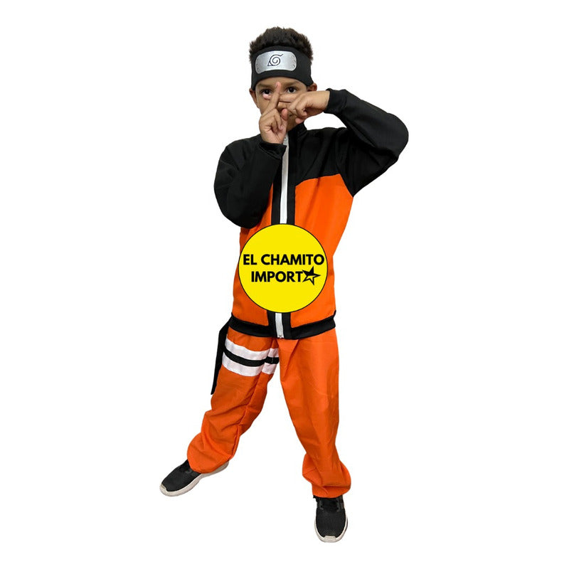 Disfraz Traje Naranjo Naruto Kunai+shuriken Accesorios