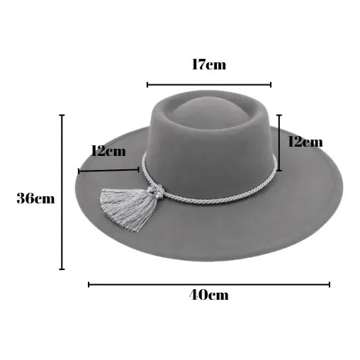 Sombrero Huaso Elegante Fiestas Patrias Adulto Gris 58cm Lisa