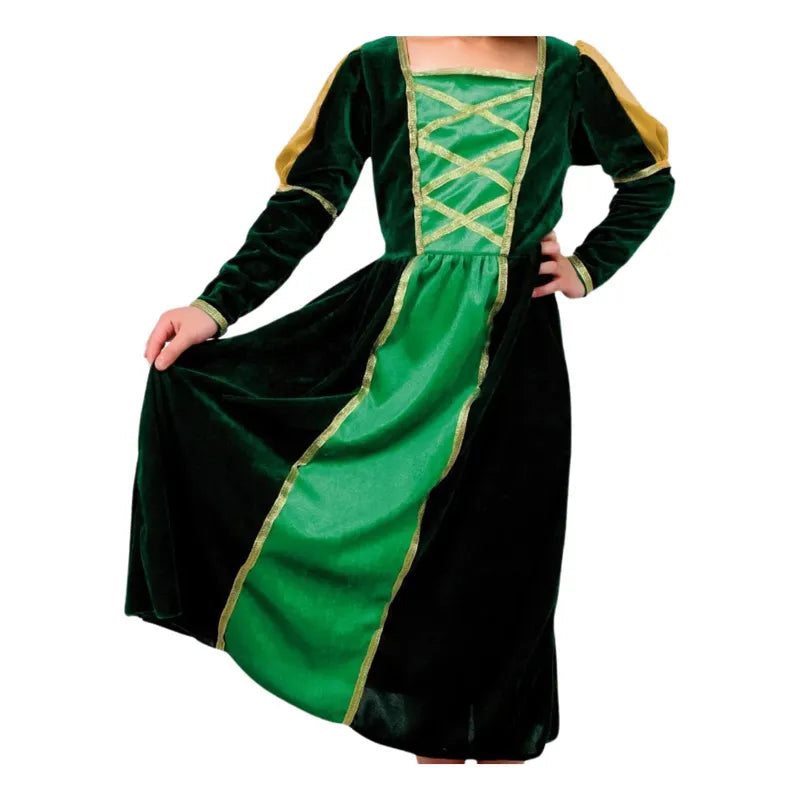 Disfraz Princesa Fiona Con Corona Para Niña Verde 5-6