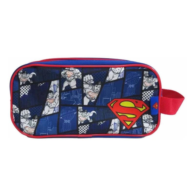 Estuche Escolar Doble Cierre Niño Variedad Diseños Color Superman