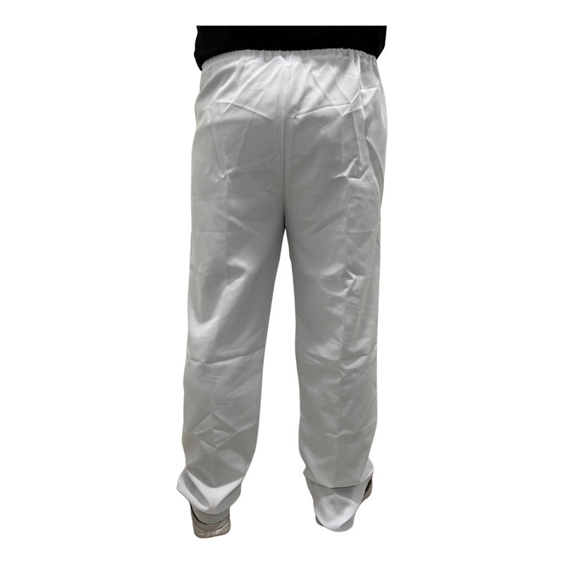 Pantalón Para Trajes Tipicos O Disfraz Hombre Blanco S Liso