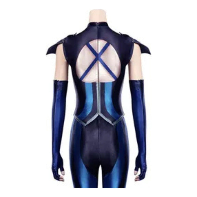 Disfraz De Kitana Mortal Kombat Mujer Azul M