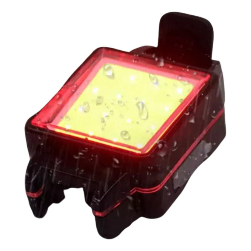 Luz Led Bicicleta Usb Trasera Cuadrada Negro