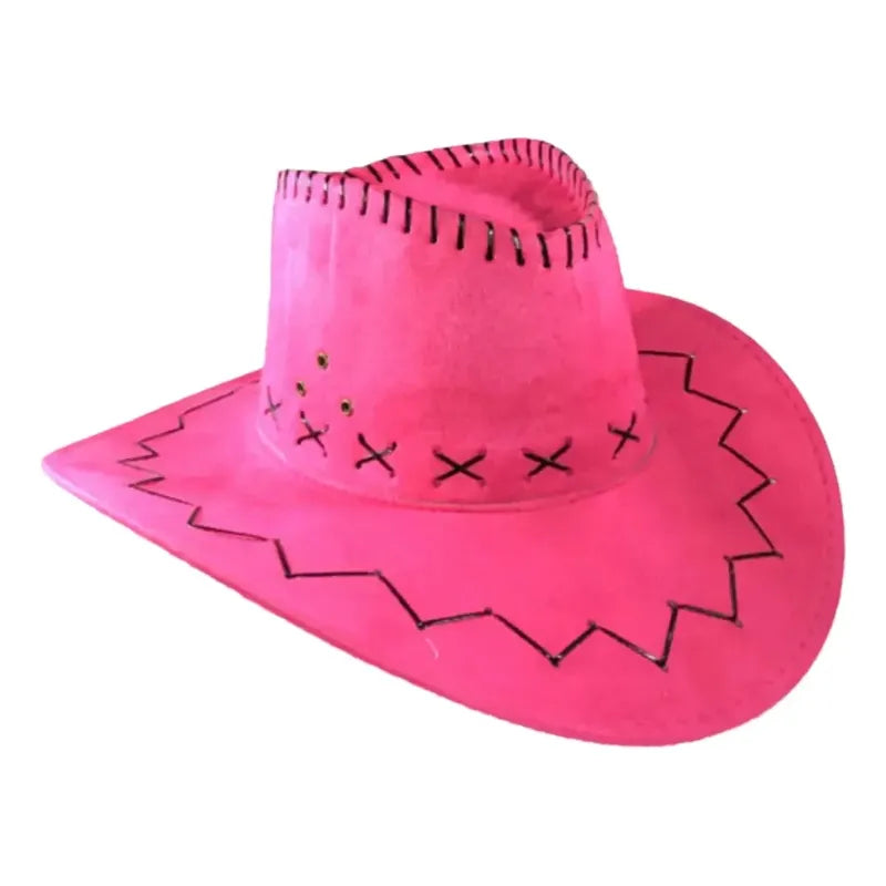 Sombrero Vaquero Clasico Niños Cosplay Fucsia Chica Lisa
