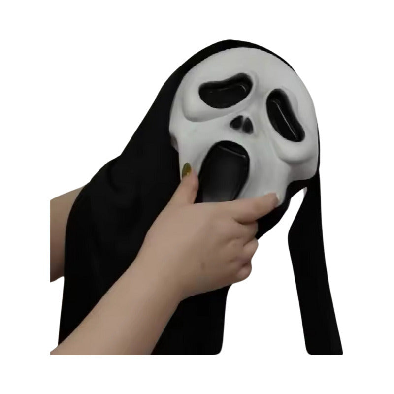 Mascara Diseño Scream Scary Movie Latex Halloween Negra-blanco Scream Movie