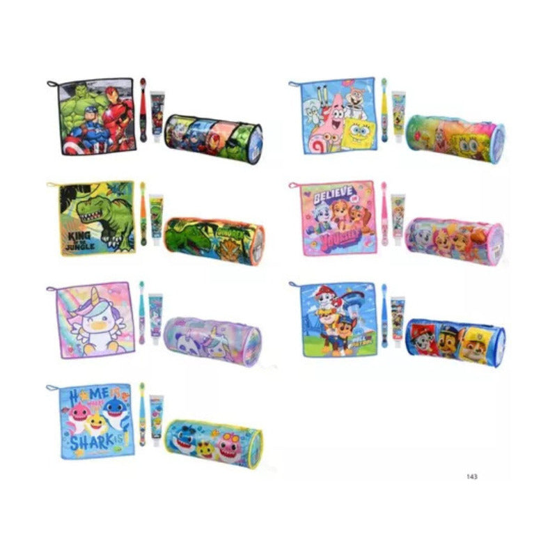 Set Dental Niños Crema Dental - Cepillo - Toalla- Estuche