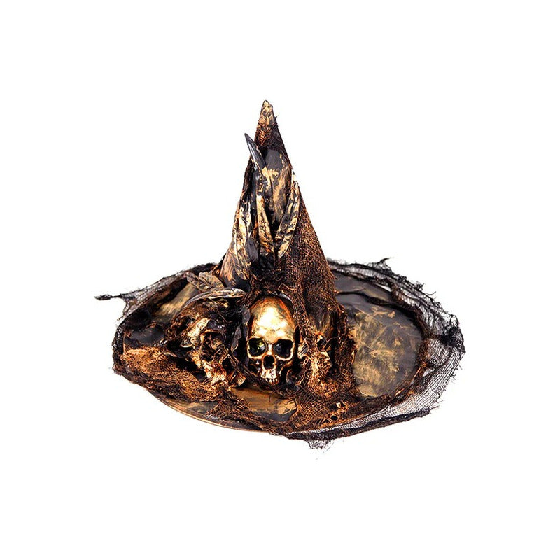 Sombrero Premium Bruja Calabera 40 Cm Halloween