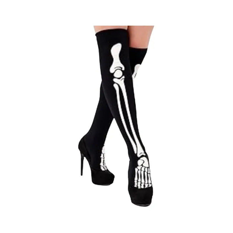Set Disfraz Catrina Mujer Halloween Negro-rojo Standar