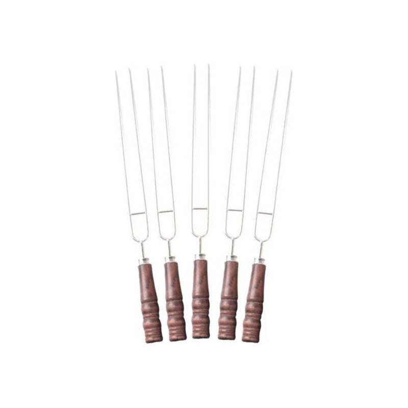Set 5 Brochetas En Forma De U Para Asado Pinchos Anticucho Gris Liso