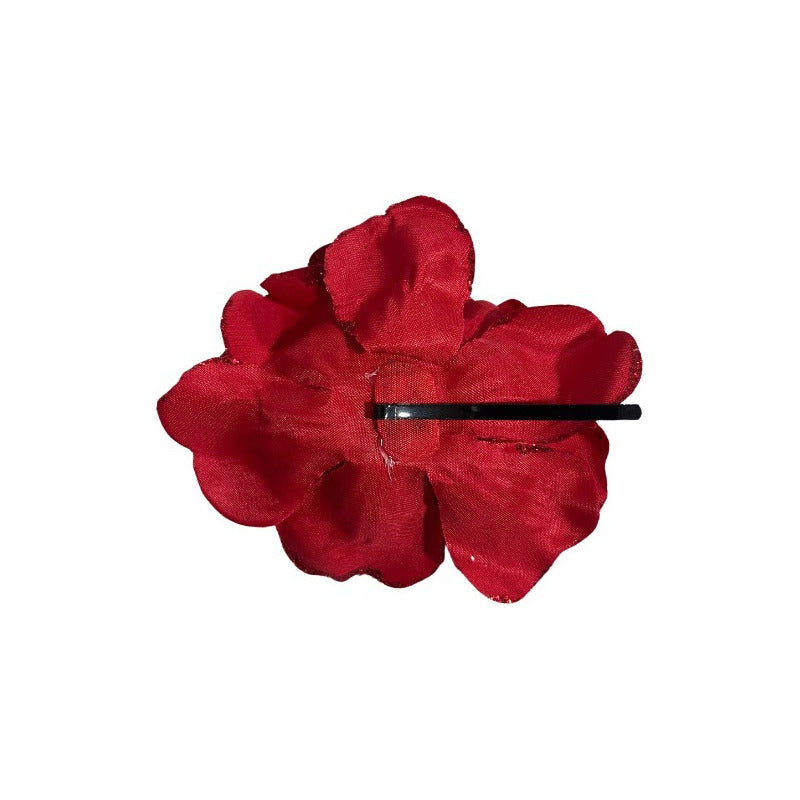 Set X2 Pinches De Flor Rosa Para Peinado Cabello Baile Huasa