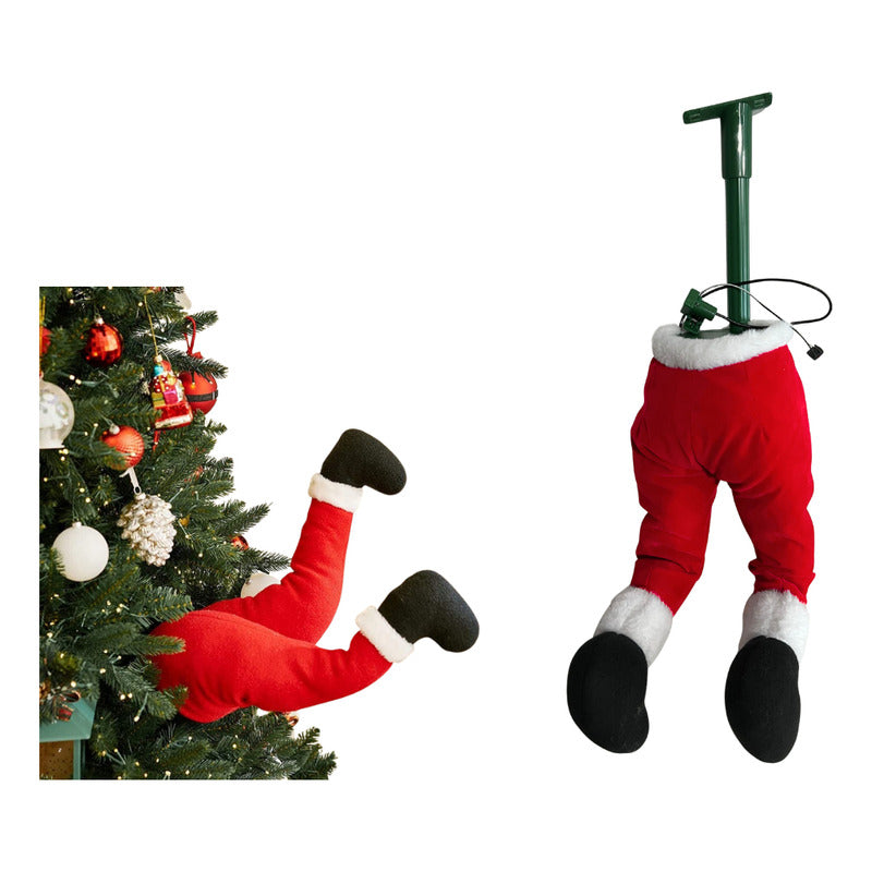 Decoración Patas Piernas Móviles Pascuero Árbol De Navidad Rojo Santa