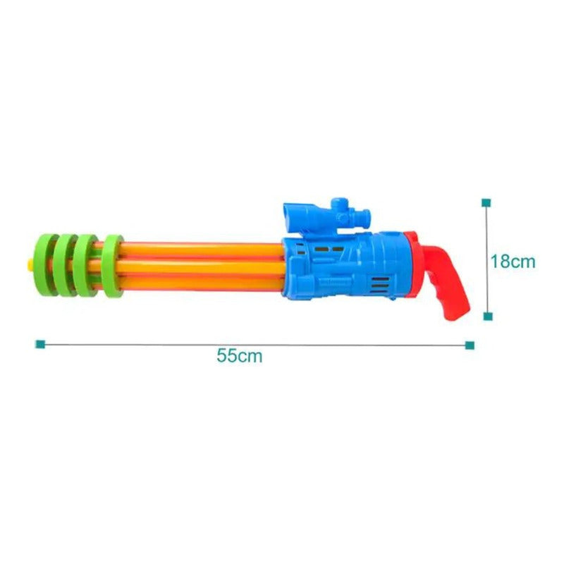 Pistola De Agua Juguete Para Niños 5 Cañones Multicolor