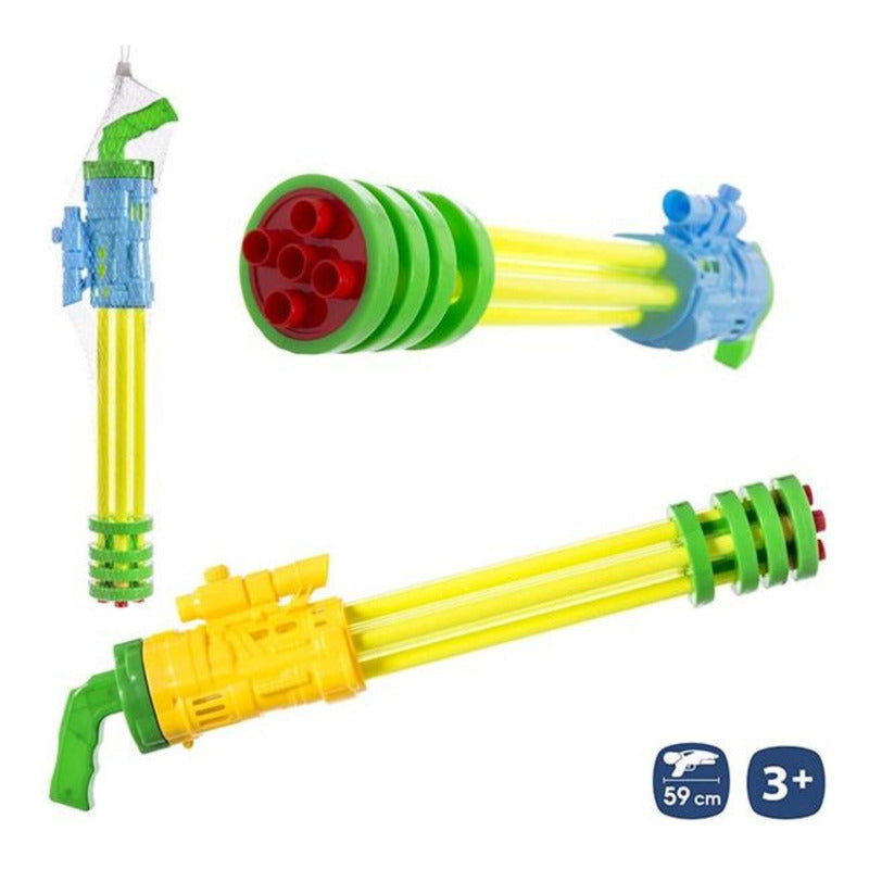 Pistola De Agua Juguete Para Niños 5 Cañones Multicolor