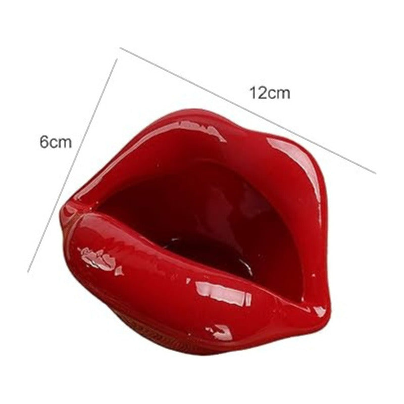 Cenicero Decorativo Diseño Boca Labios Rojo Boca/ Labios