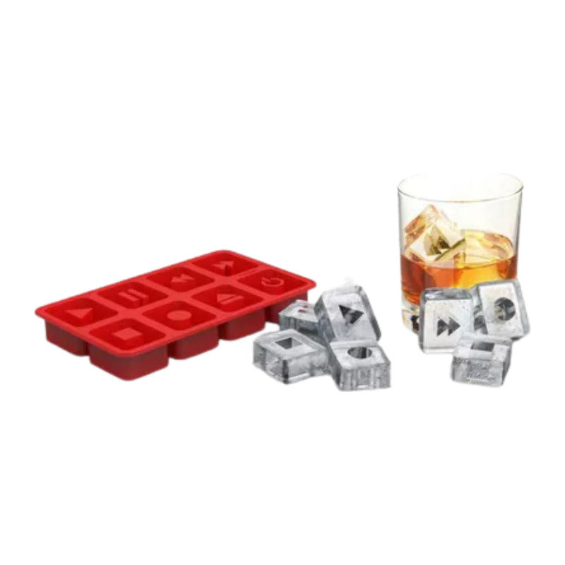 Cubeta Molde De Silicona Para Hielo Diseño Retro Rojo