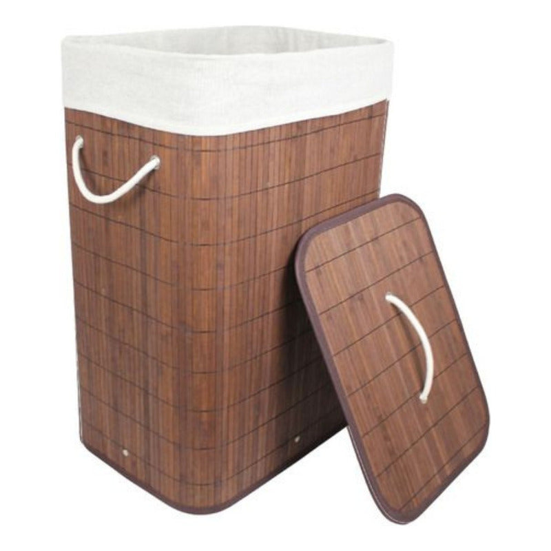 Cesto Ropa Rectangular Bambú