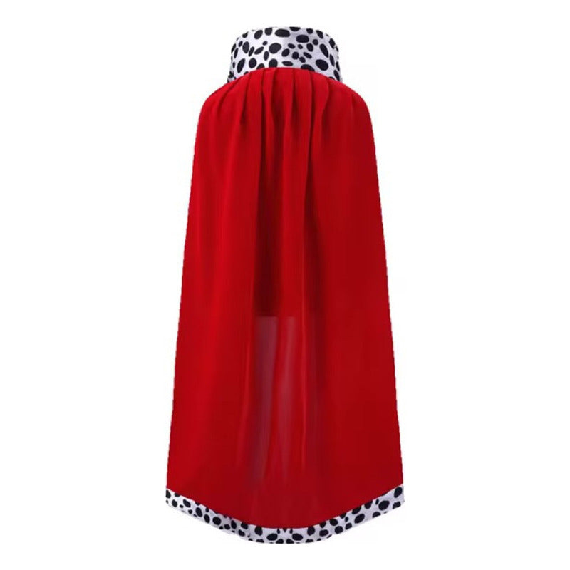 Disfraz De Rey Capa Estampada Niño-juvenil Color Rojo - Estampado Talla M