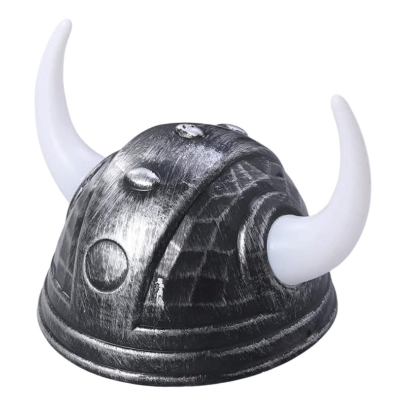 Gorro Sombrero Disfraz Vikingo Asterix Fiestas Halloween Plata