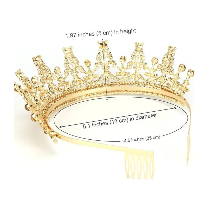 Corona De Reiana Princesa Metalica Accesorio Para Disfraz Dorado