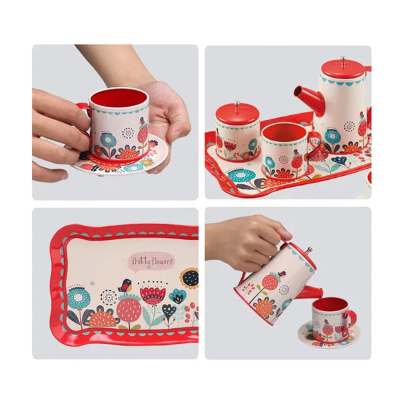 Set Juego Tazas De Té / Cafe Con Tetera Juguete Didáctico