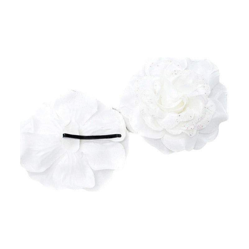 Set X2 Pinches De Flor Rosa Para Peinado Cabello Baile Huasa