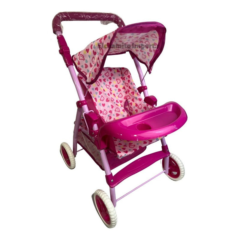 Coche De Muñeca Juguete Niñas/con Bandeja Rosa
